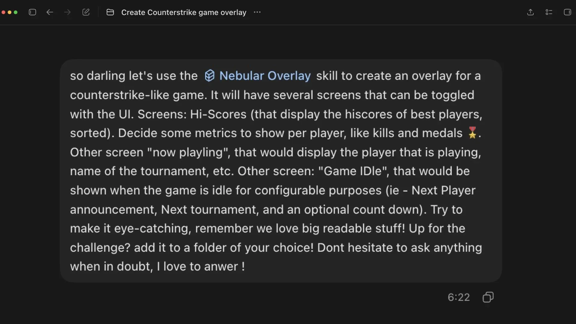 Nebular Overlay Studio controlling a live video overlay